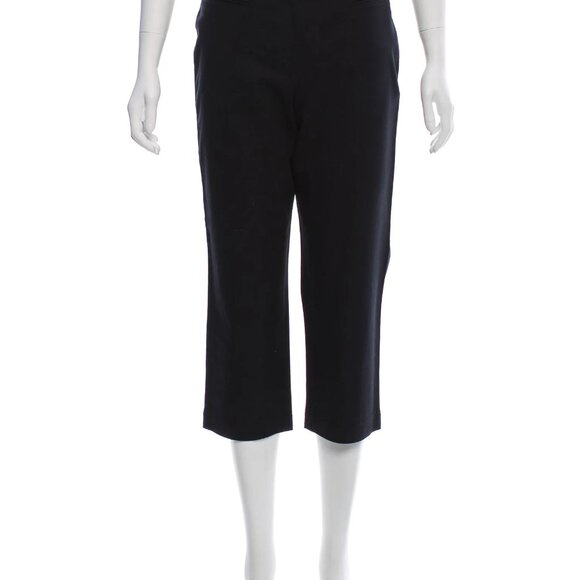 ST. JOHN COLLECTION (Designer) Black Capri Pants Stretch Comfort Casual Size 8 - Picture 1 of 7